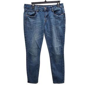 Dollhouse Sienna Women's Y2K Medium Wash Sandblasted Denim Skinny Jeans Size 10‎